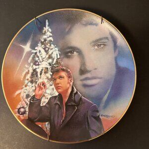 ELVIS PRESLEY DECORATIVE PLATE "BLUE CHRISTMAS" PLATE No 6290 B LIMITED EDITION